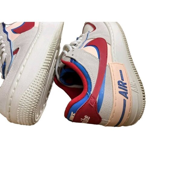 Nike Women's Shoes Air Force 1 Shadow Sail White Red  Blue Size 8 - Picture 6 of 16